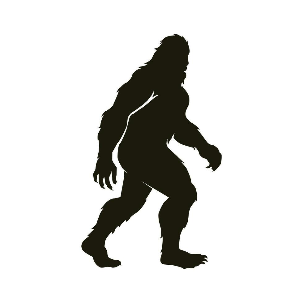 Bigfoot Silhouetten Vektor und Bigfoot Konzept Illustration