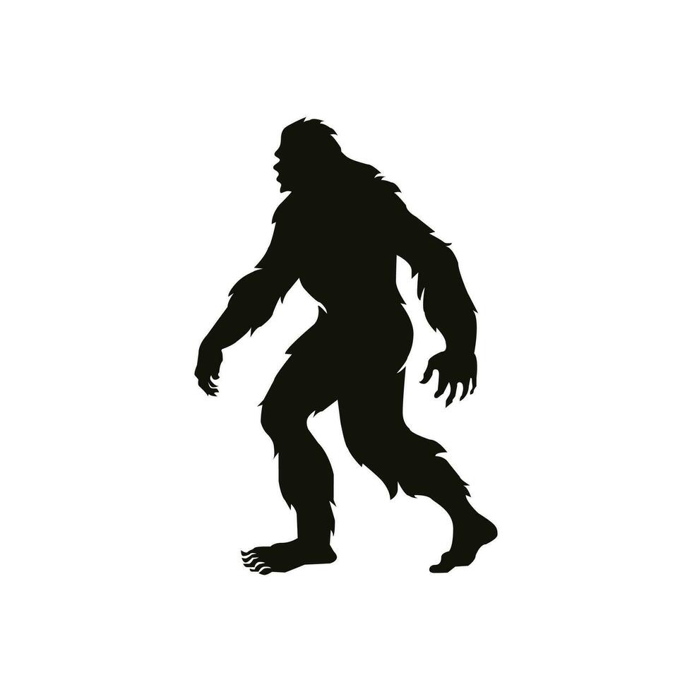 Bigfoot Silhouetten Vektor und Bigfoot Konzept Illustration