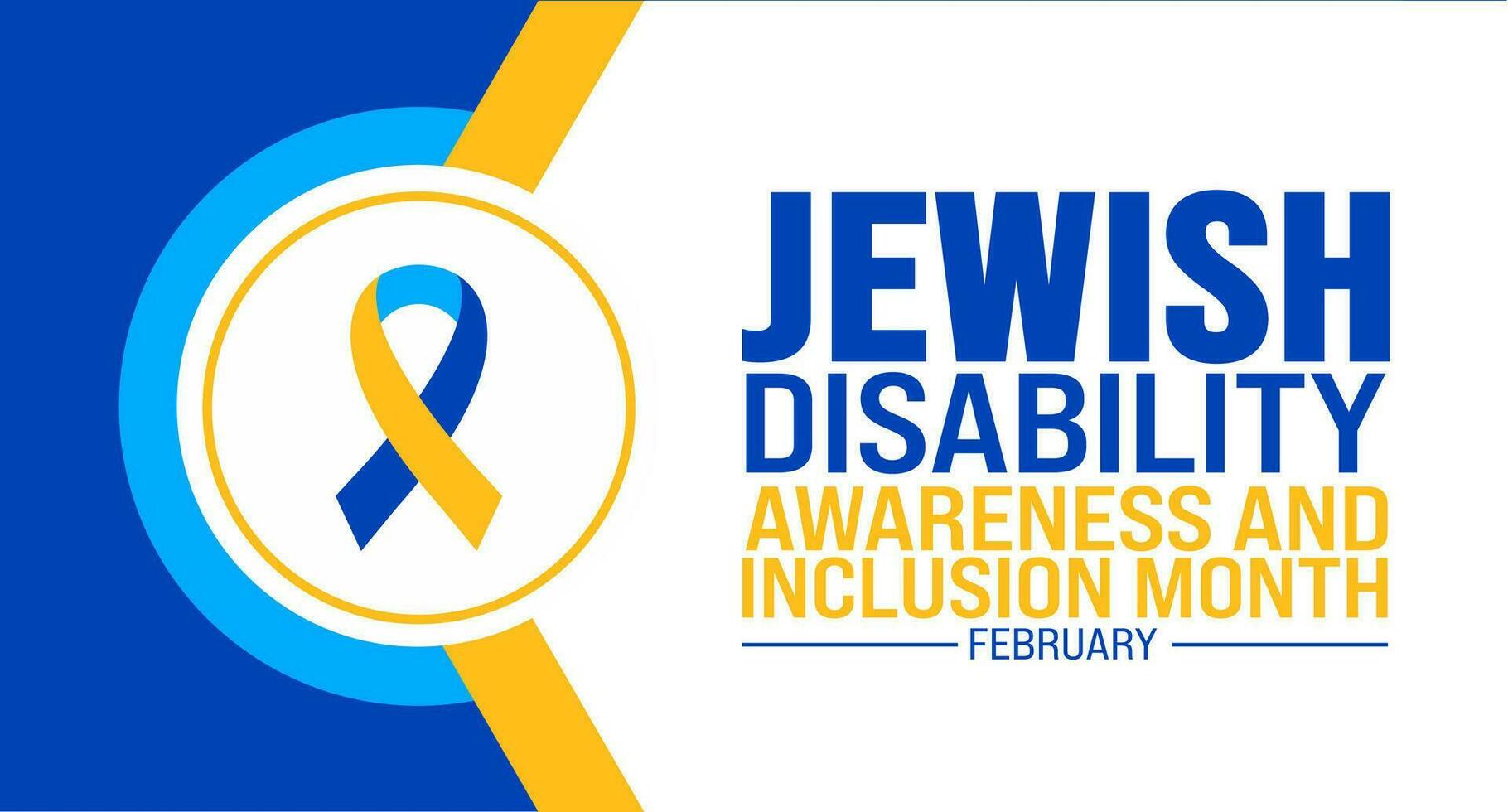 februari är jewish handikapp medvetenhet och inkludering månad bakgrund mall. Semester begrepp. bakgrund, baner, plakat, kort, och affisch design mall. vektor
