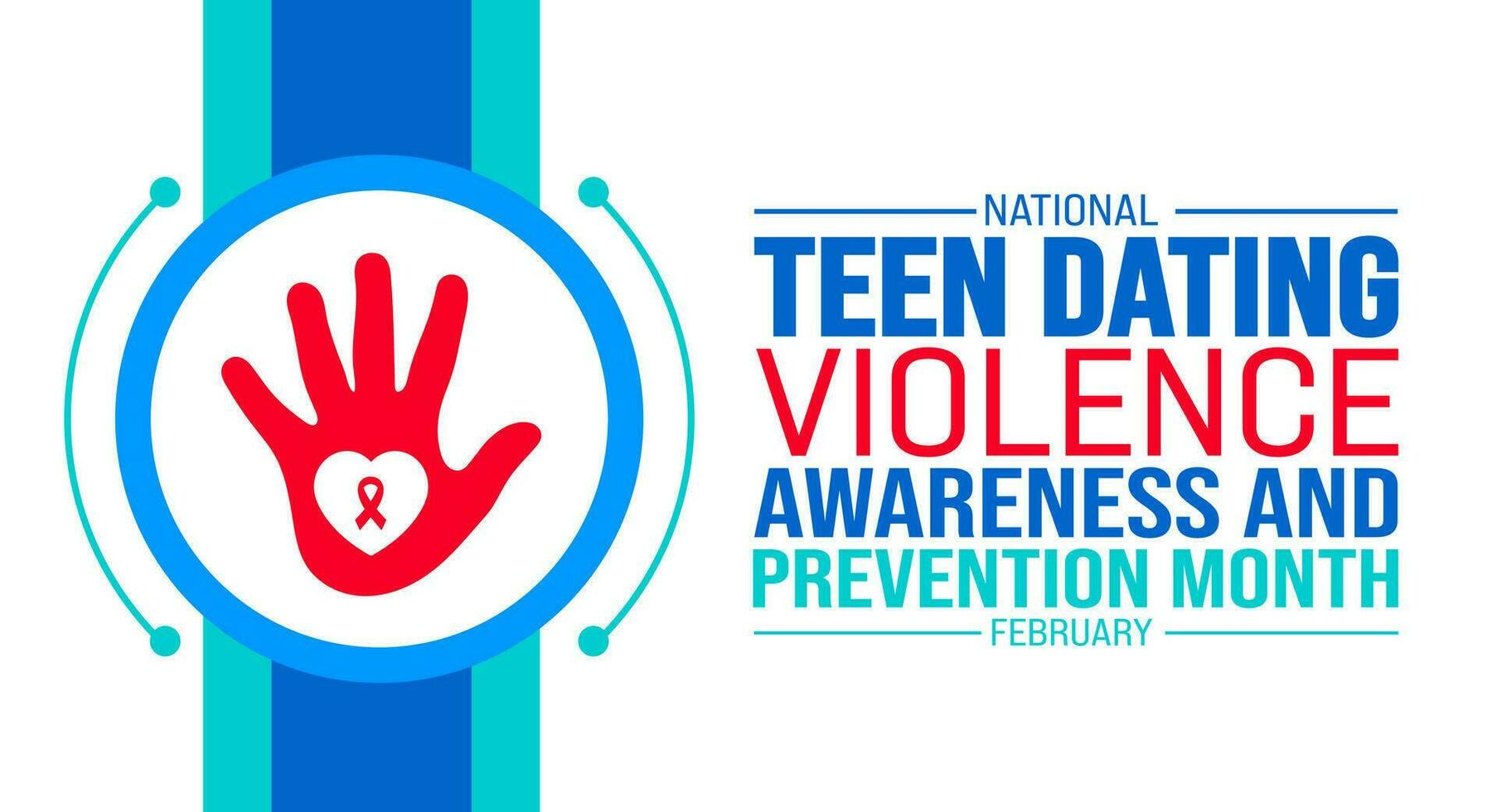 februari är nationell tonåring dejting våld medvetenhet och förebyggande månad bakgrund mall. Semester begrepp. bakgrund, baner, plakat, kort, och affisch design mall med text inskrift vektor