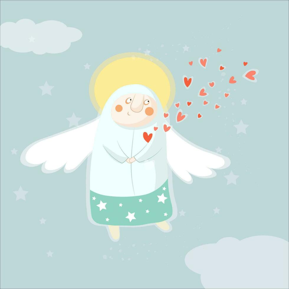 cupid ängel kärlek karaktär vektor illustration för valentine dag eller bröllop dejting