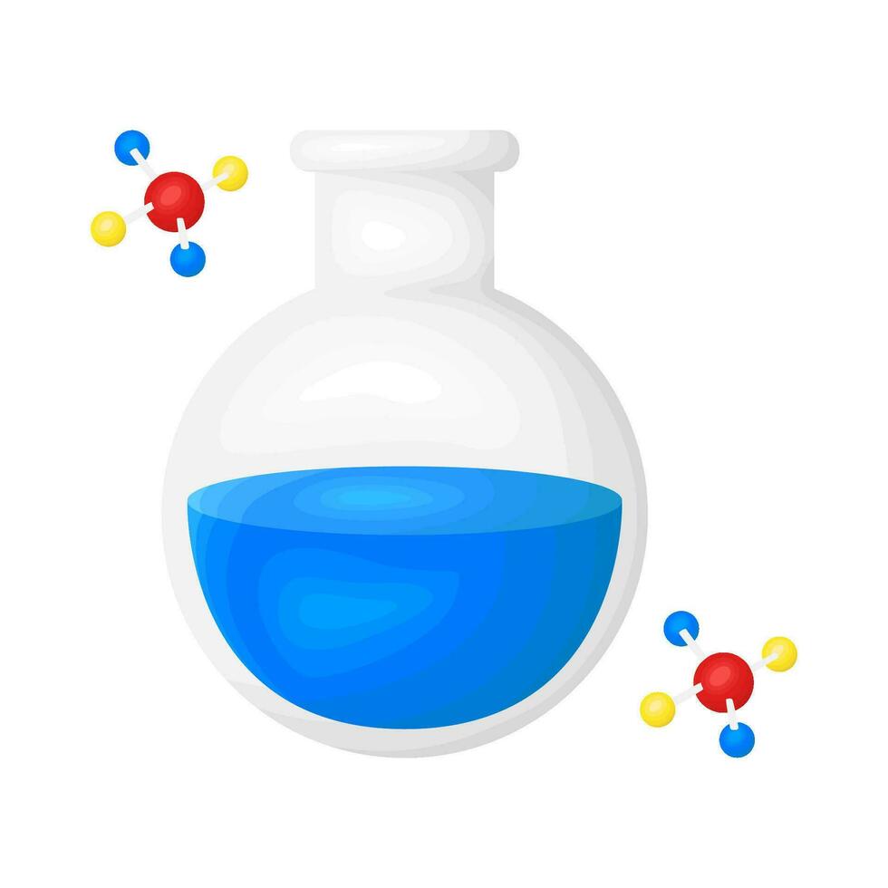 Flasche Trank mit Molekül Illustration vektor
