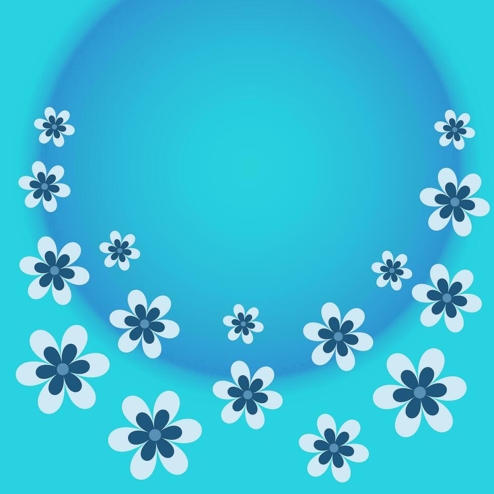 Frühling Vektor Hintergrund mit Blumen. Blumen auf Blau Hintergrund zum Karte, Glückwunsch, Einladung, Banner und Hintergrund.