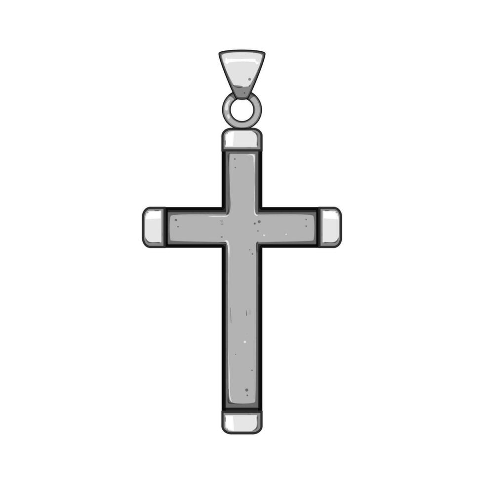 Kirche Kreuz Christian Karikatur Vektor Illustration