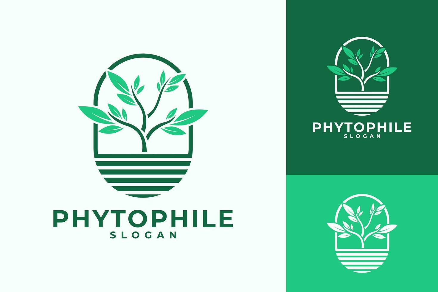 fytofil grön natur växt logotyp design vektor