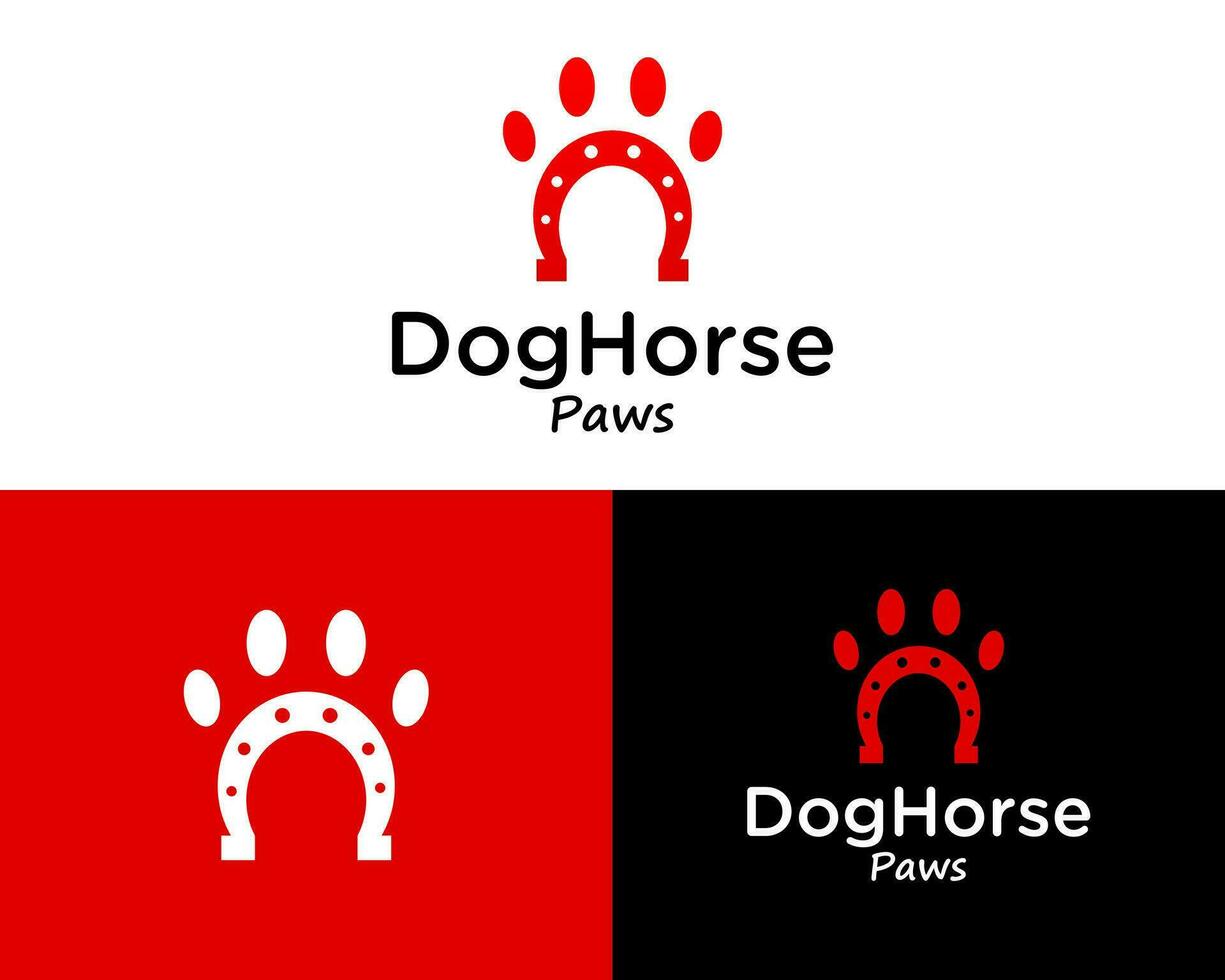 grafik av hästskor och hund hovar logotyp design. vektor