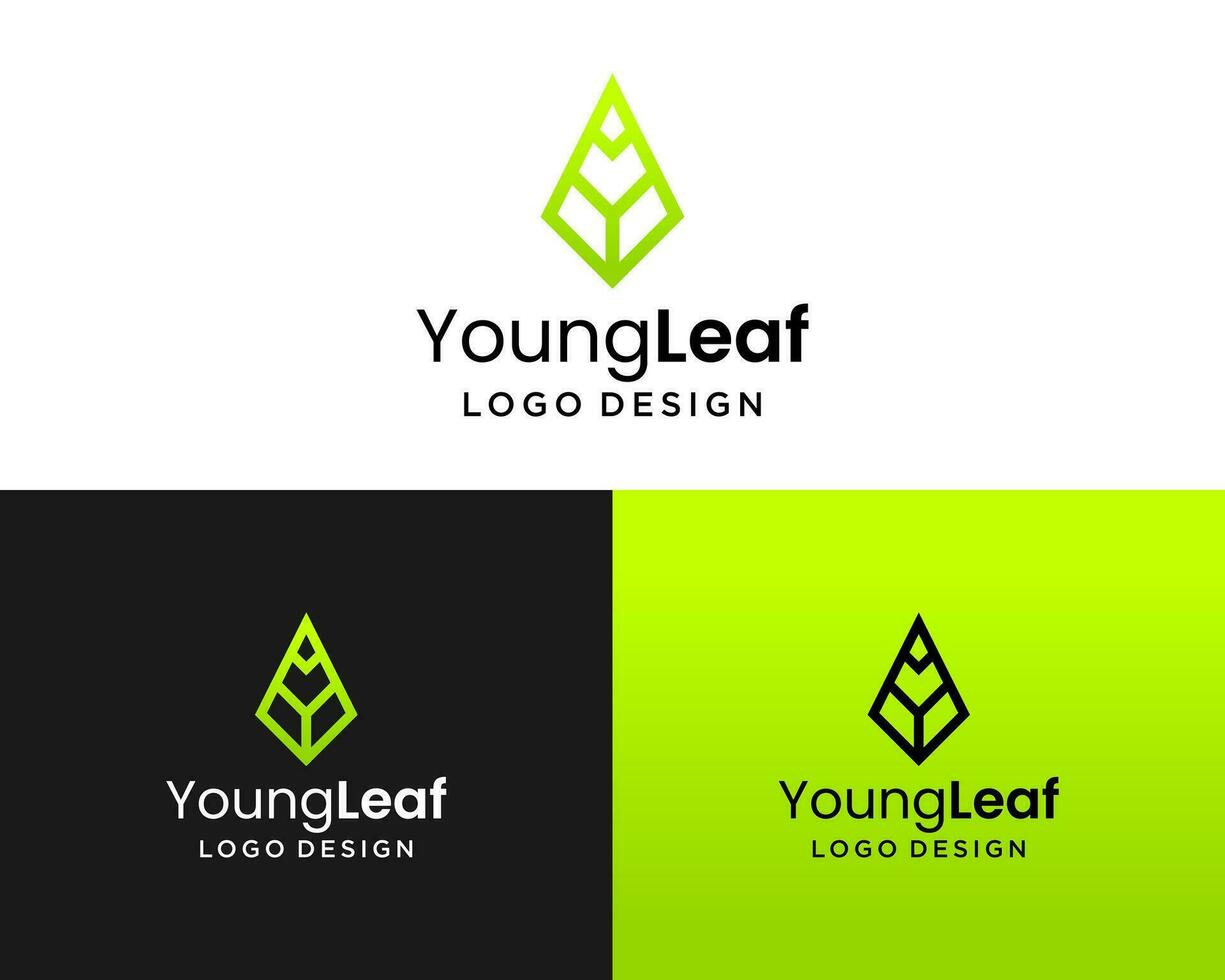 brev y monogram natur healh blad logotyp design. vektor