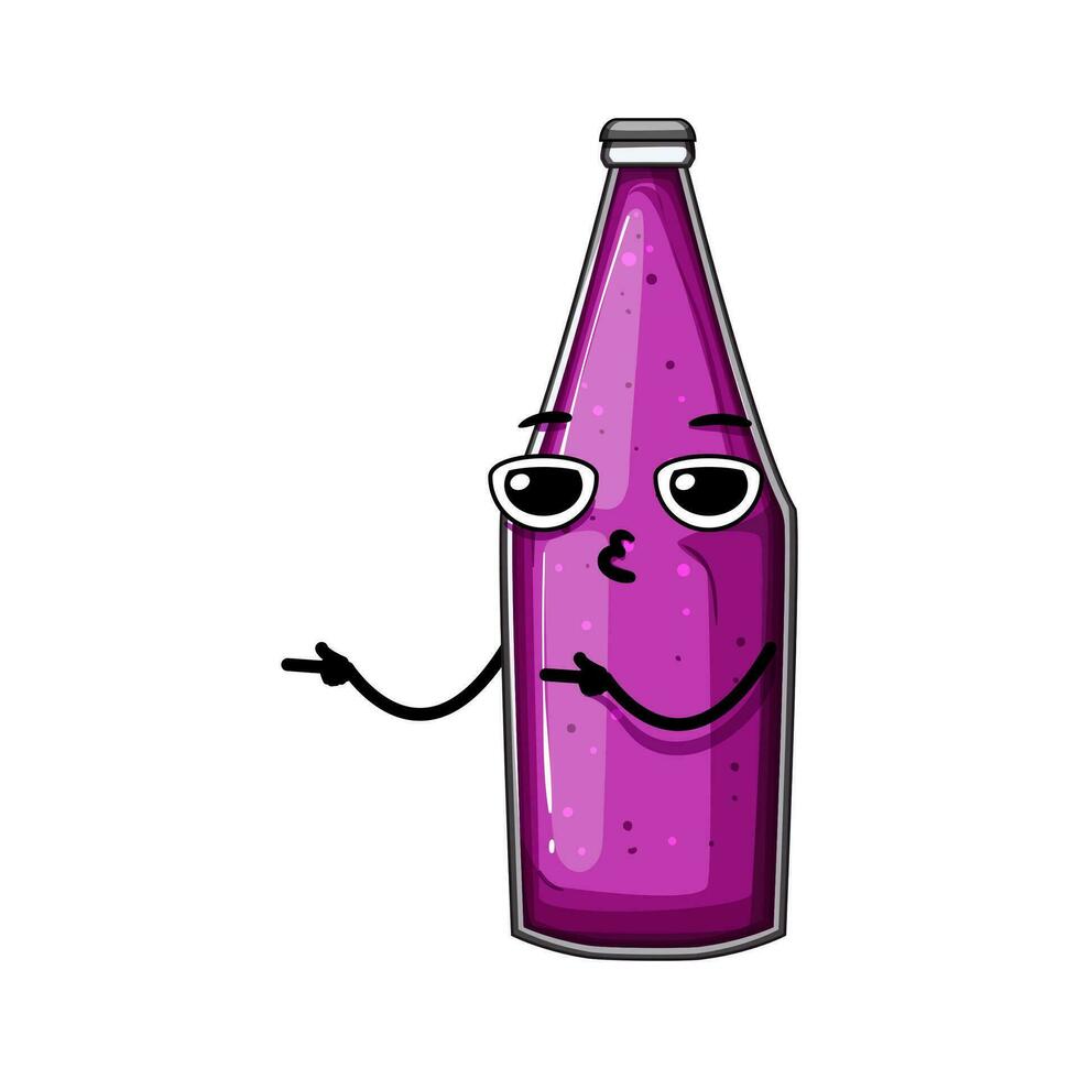 Sanft Limonade Flasche Charakter Karikatur Vektor Illustration