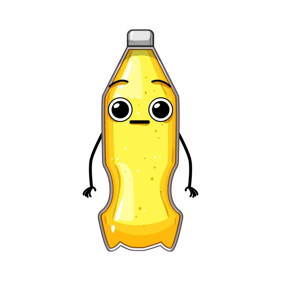 Wasser Limonade Flasche Charakter Karikatur Vektor Illustration