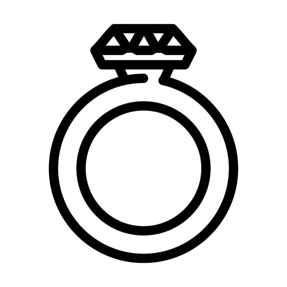 Ring Schmuck Linie Symbol Vektor Illustration