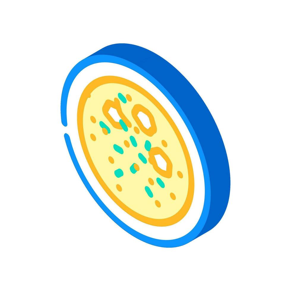 avgolemono soppa grekisk kök isometrisk ikon vektor illustration