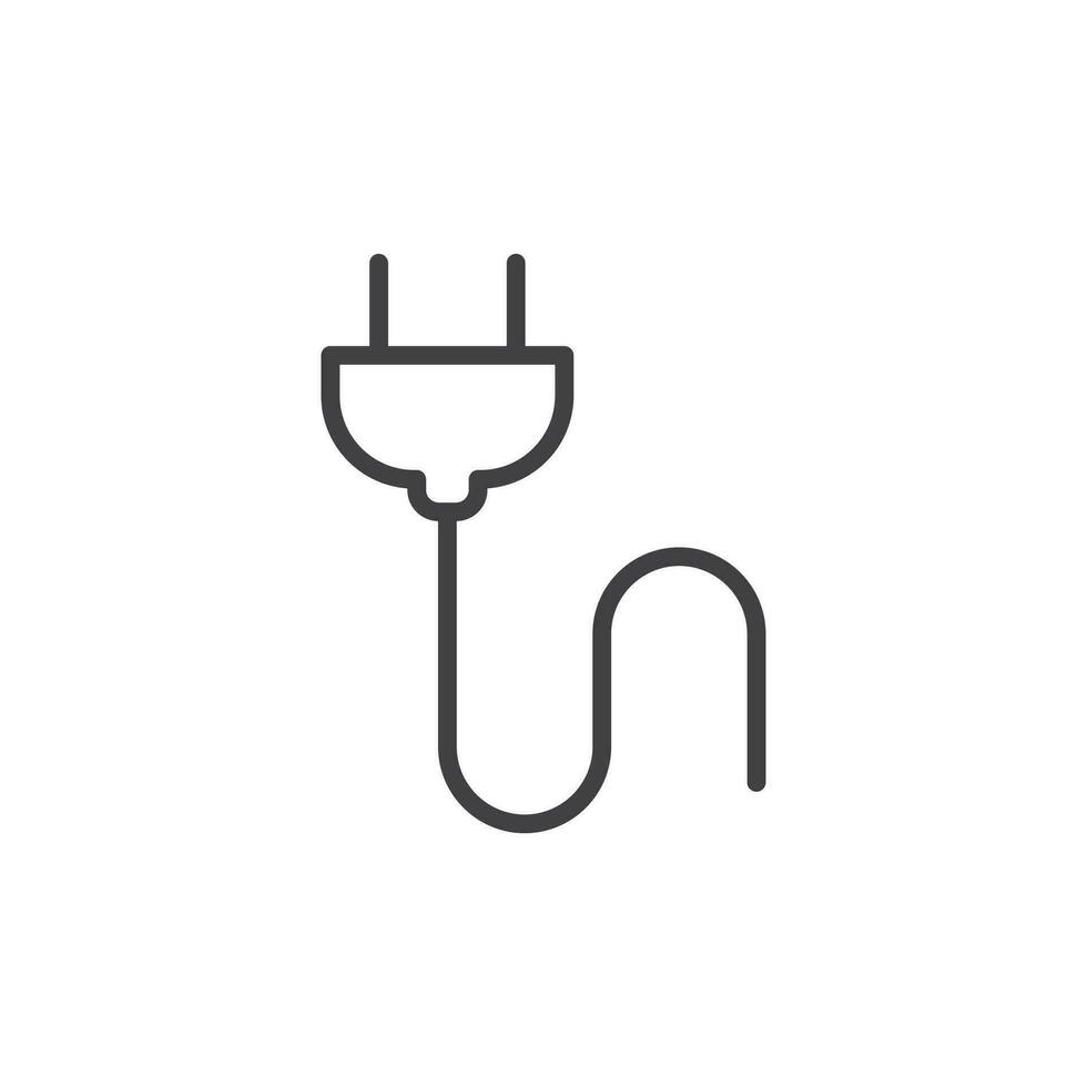 Stecker Symbol. Zeichen zum Handy, Mobiltelefon Konzept und Netz Design. Gliederung Vektor Symbol. Symbol, Logo Illustration. Vektor Grafik.