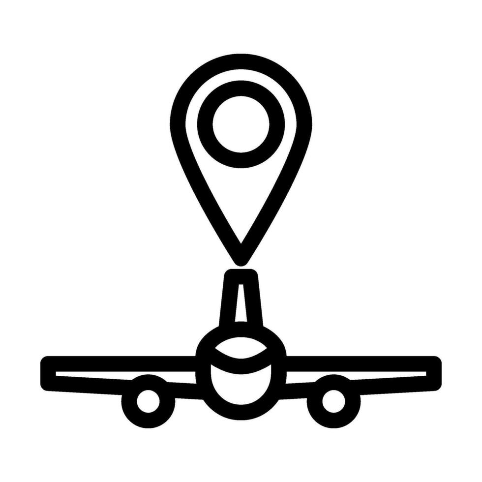 Flugzeug Karte Ort Linie Symbol Vektor Illustration