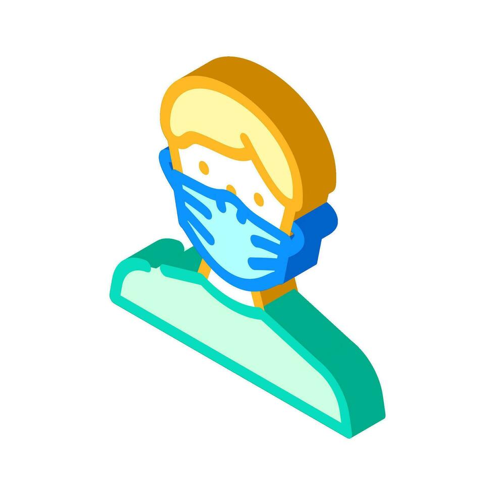 medizinisch Maske Gesicht isometrisch Symbol Vektor Illustration