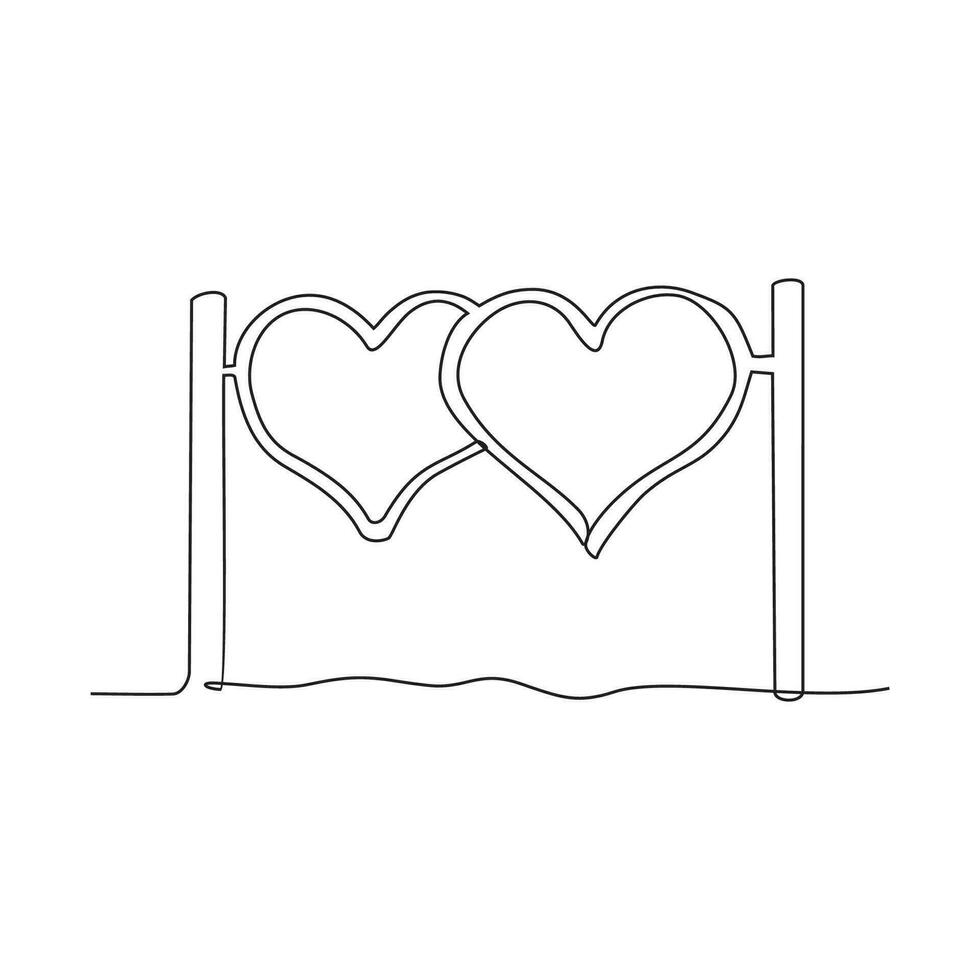 einer kontinuierlich Linie Zeichnung zum gestalten von Herz Vektor Illustration. das allgemein anerkannt Symbol von Liebe, Romantik, und Zuneigung. geeignet Design zum Gruß Karte, Poster und Banner.