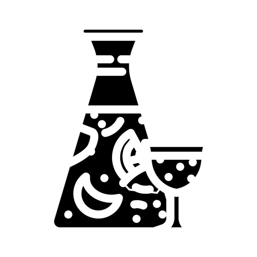 Sangria Glas Spanisch Küche Glyphe Symbol Vektor Illustration