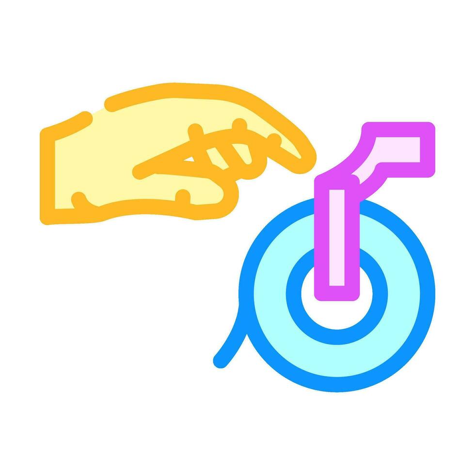 Hand erreichen Papier Handtuch Farbe Symbol Vektor Illustration