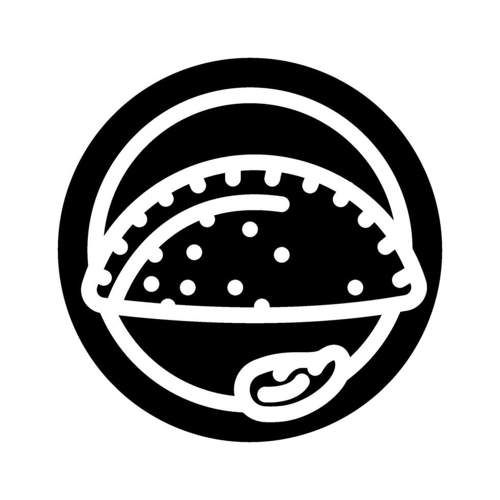 Empanadas Spanisch Küche Glyphe Symbol Vektor Illustration