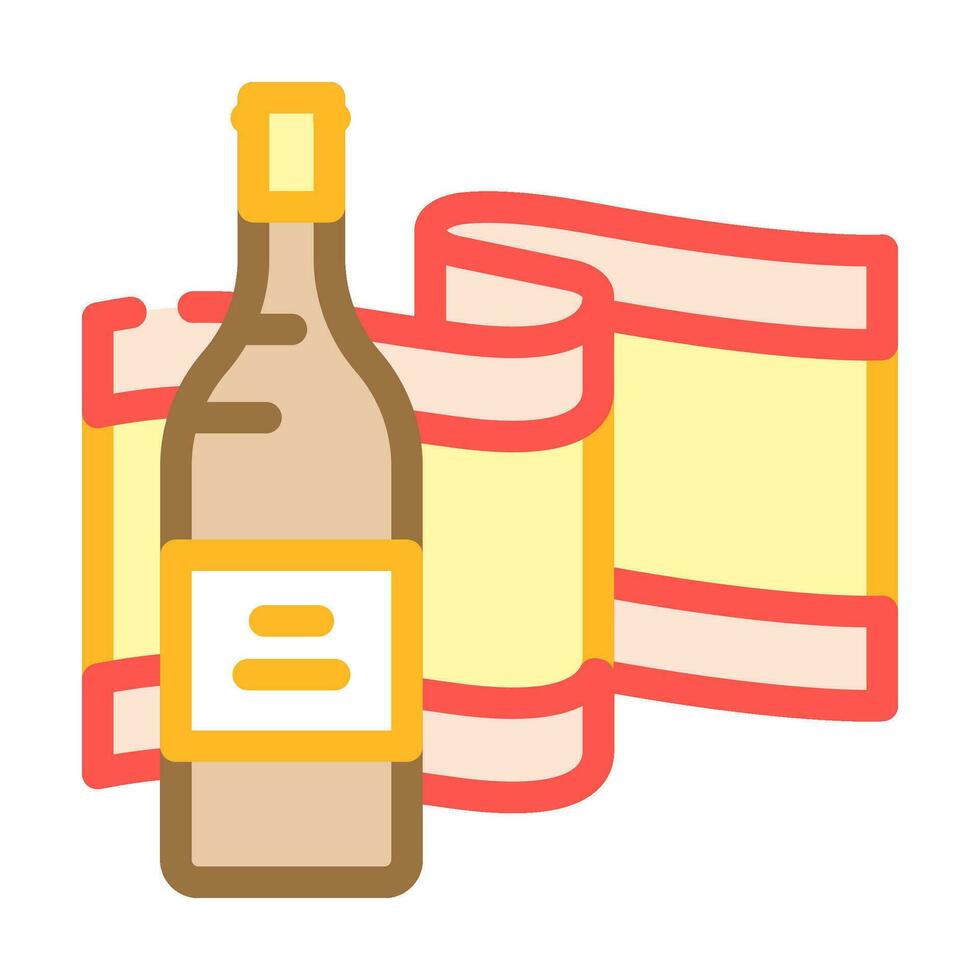Spanisch Wein Spanisch Küche Farbe Symbol Vektor Illustration