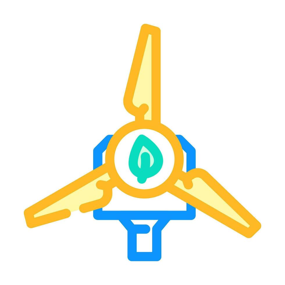 sauber Wind Energie Turbine Farbe Symbol Vektor Illustration