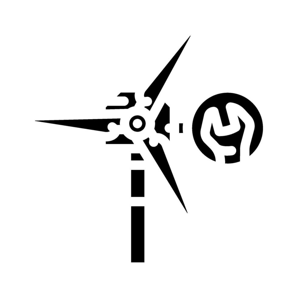 turbin underhåll glyf ikon vektor illustration