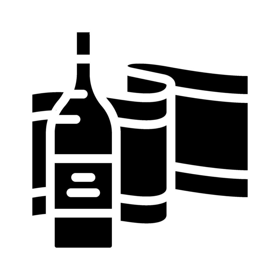 Spanisch Wein Spanisch Küche Glyphe Symbol Vektor Illustration