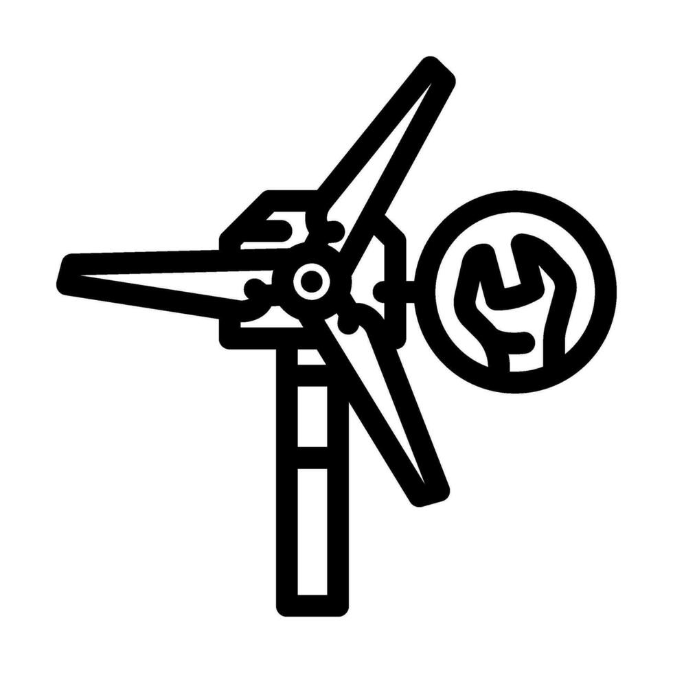 Turbine Instandhaltung Linie Symbol Vektor Illustration