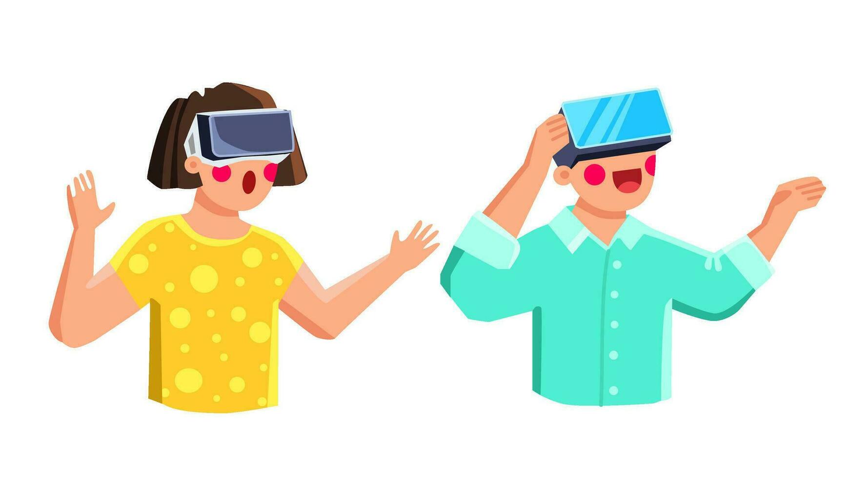 glasögon vr virtuell verklighet unge vektor