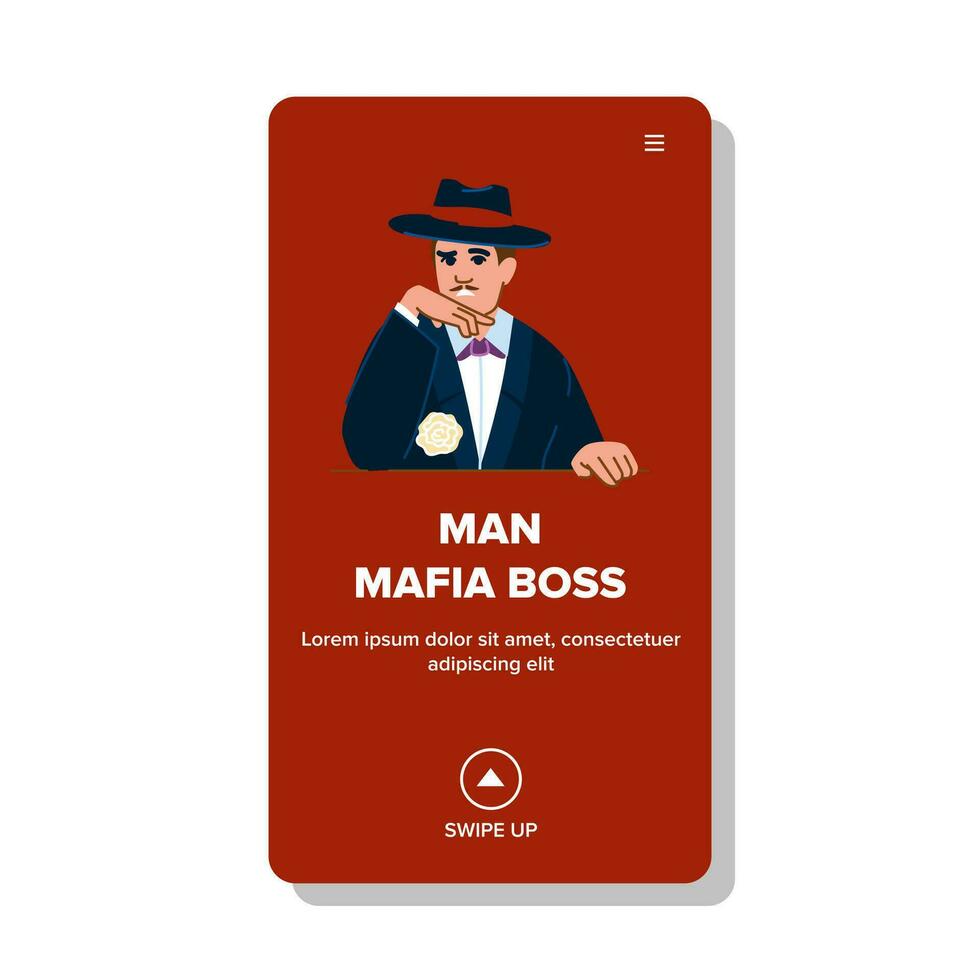 Hut Mann Mafia Boss Vektor