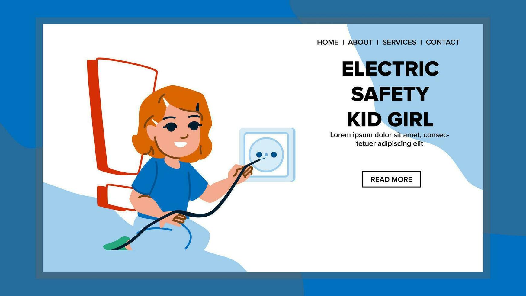 Baby elektrisch Sicherheit Kind Mädchen Vektor