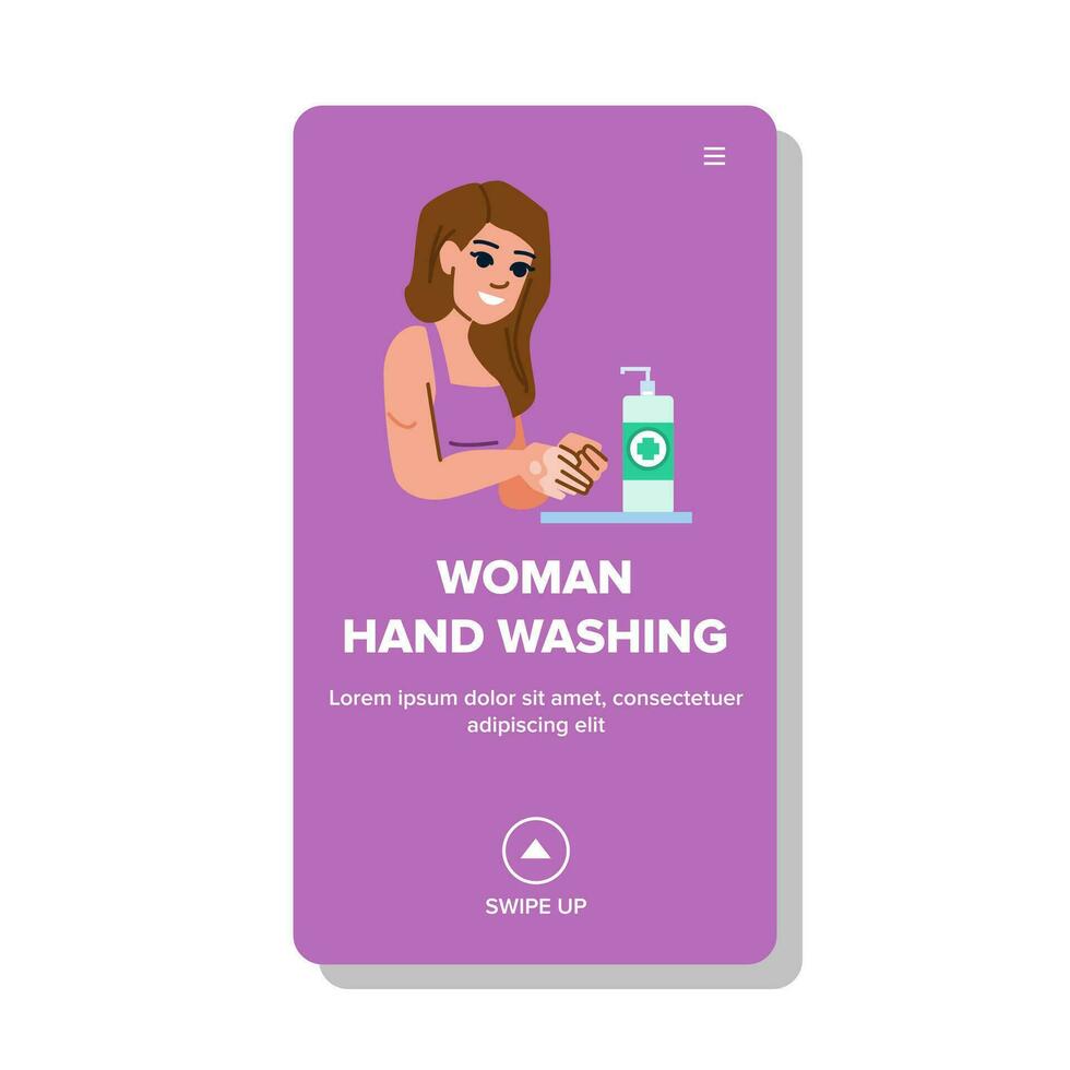 Schaum Frau Hand Waschen Vektor