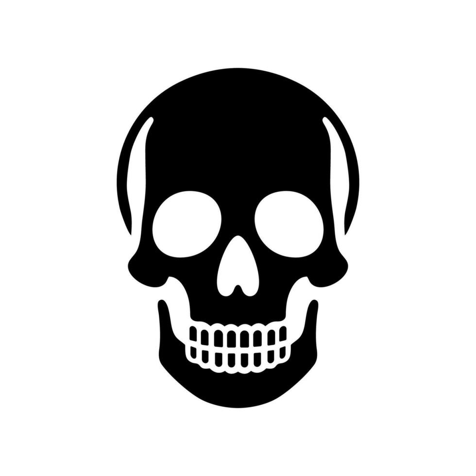 Schädel Symbol Silhouette, Mensch Skelett Kopf. Tod, Pirat und Achtung Symbol. Vektor Illustration