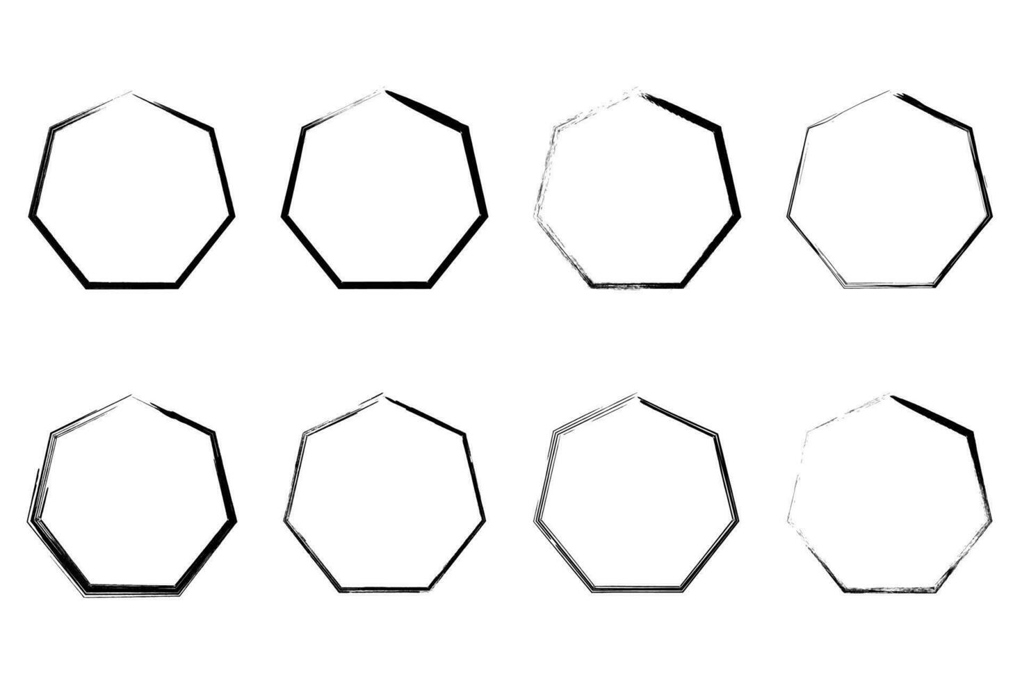 enso Zen Schlaganfall Heptagon japanisch Bürste Symbol Vektor Illustration.