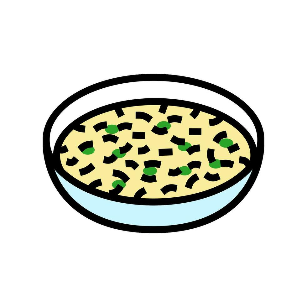 Ei fallen Suppe Chinesisch Küche Farbe Symbol Vektor Illustration