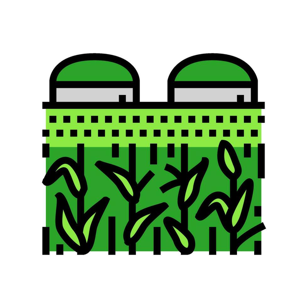 Bioenergie Landwirtschaft Biomasse Farbe Symbol Vektor Illustration