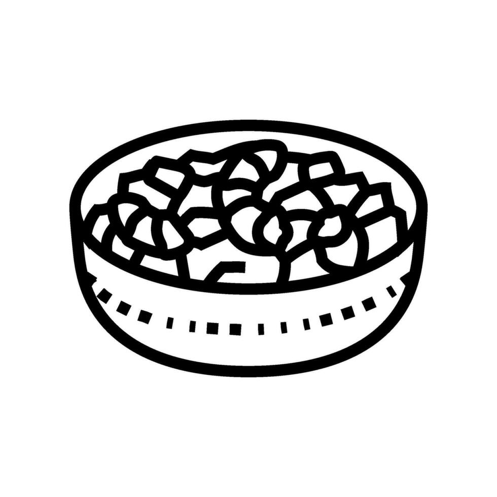 ceviche mexikansk kök linje ikon vektor illustration