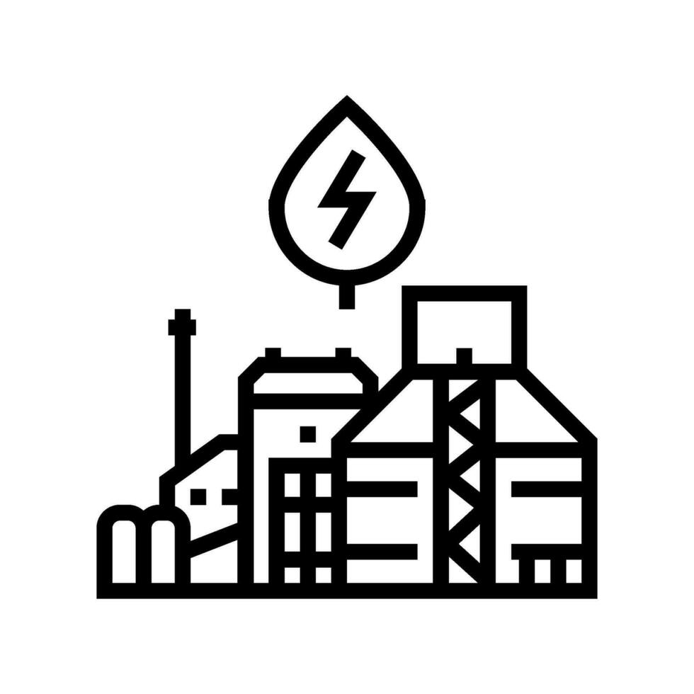 Industrie Biomasse Linie Symbol Vektor Illustration