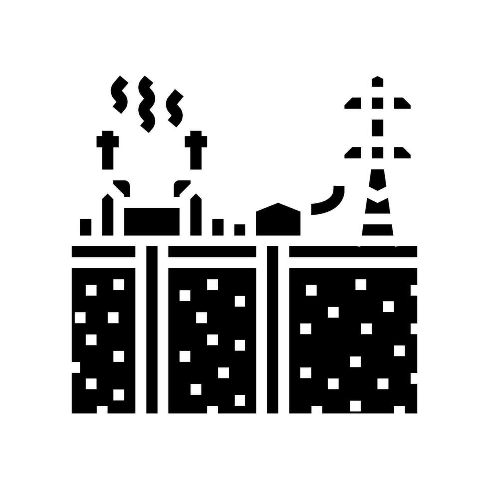 Leistung Gitter geothermisch Energie Glyphe Symbol Vektor Illustration