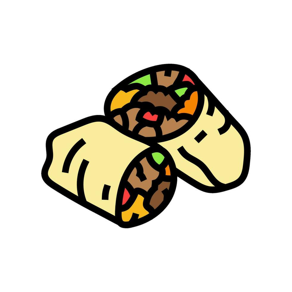burritos mexikansk kök Färg ikon vektor illustration