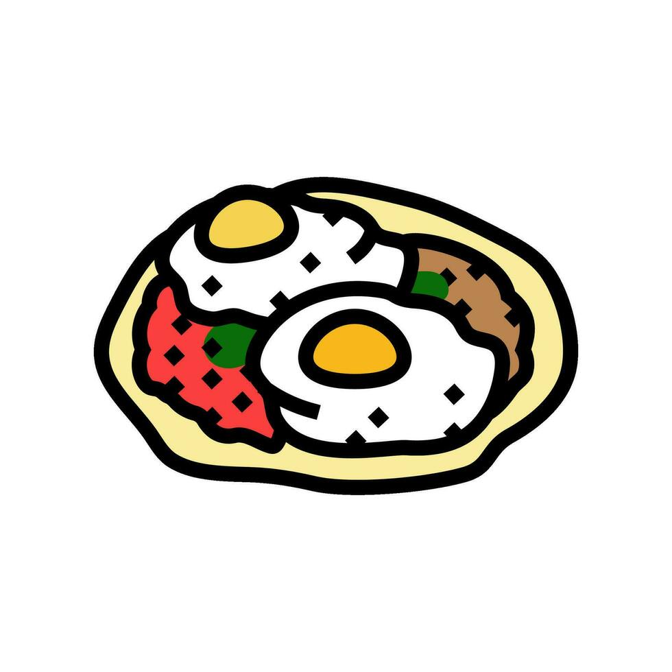 huevos rancheros mexikansk kök Färg ikon vektor illustration