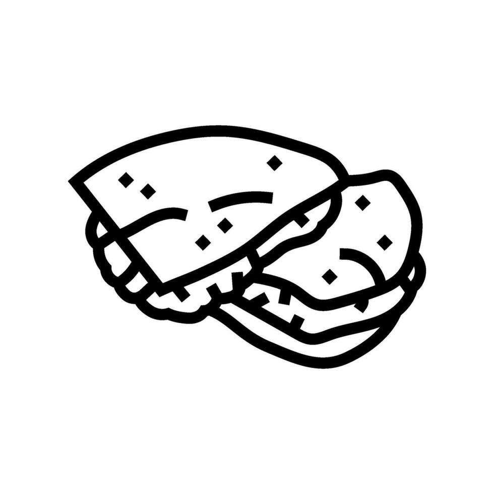 Quesadillas Mexikaner Küche Linie Symbol Vektor Illustration
