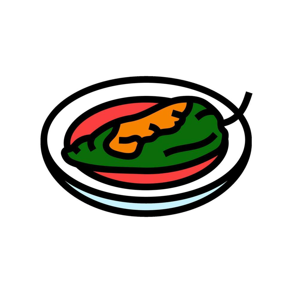 Chilis rellenos Mexikaner Küche Farbe Symbol Vektor Illustration