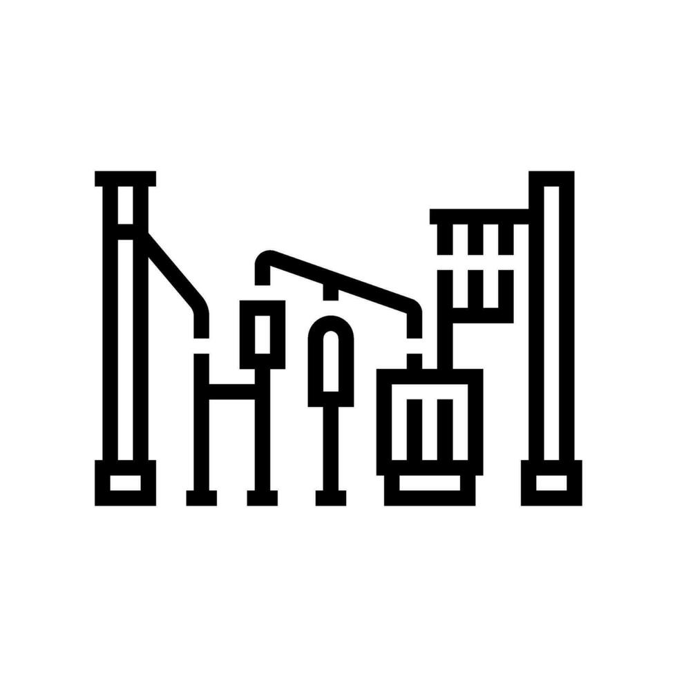 Unterstation elektrisch Gitter Linie Symbol Vektor Illustration