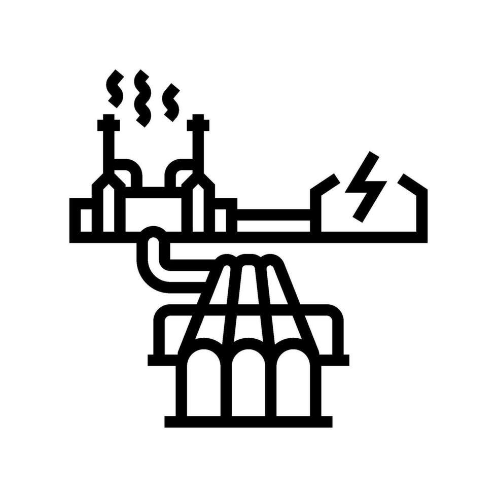 Infrastruktur geothermisch Energie Linie Symbol Vektor Illustration