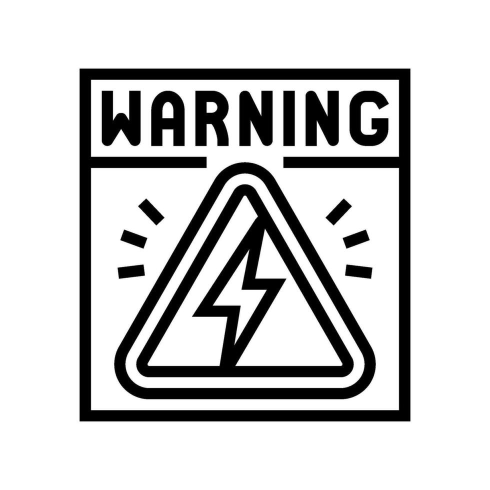 hoch Stromspannung Warnung elektrisch Gitter Linie Symbol Vektor Illustration