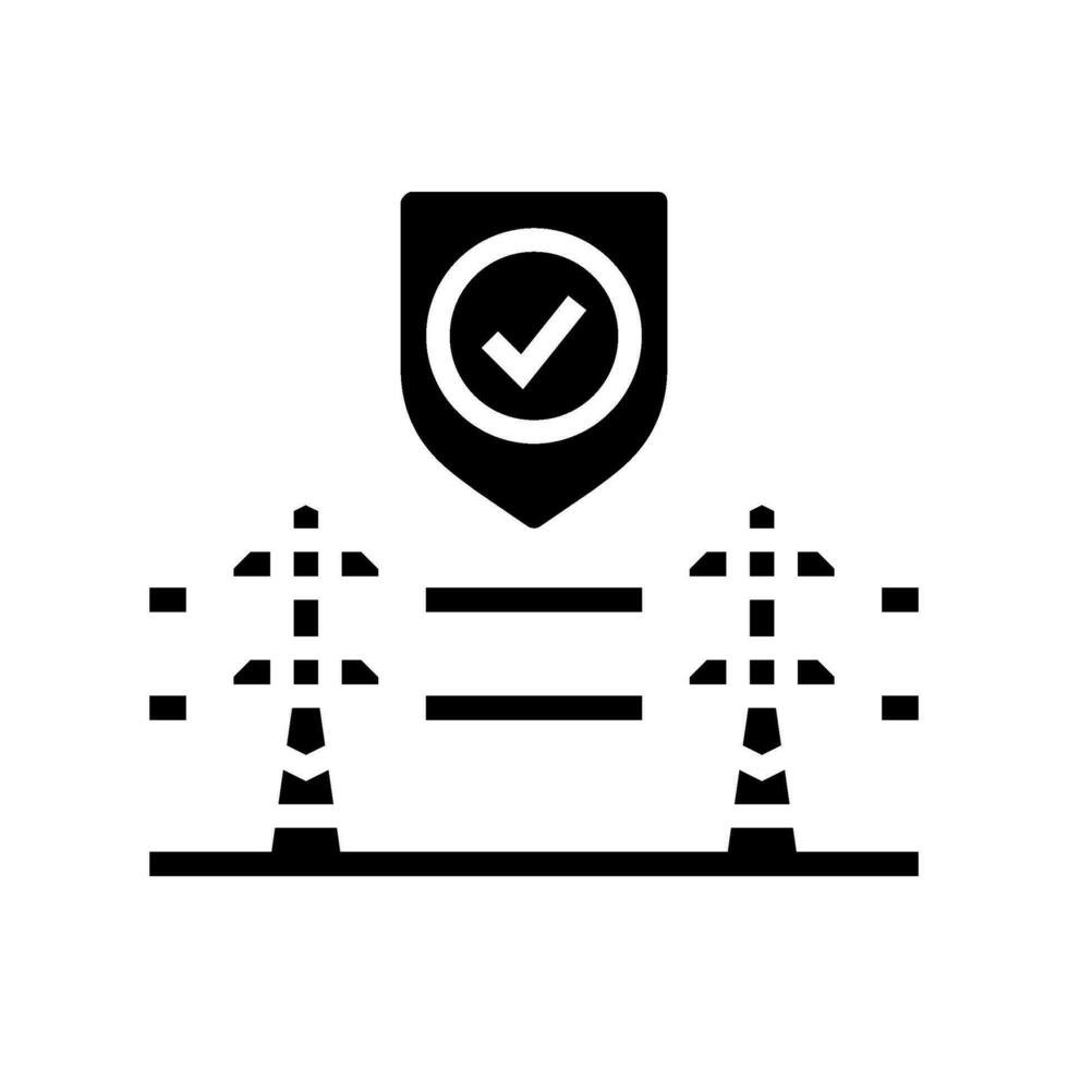 Verlässlichkeit elektrisch Gitter Glyphe Symbol Vektor Illustration