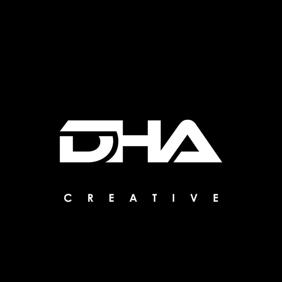 dha brev första logotyp design mall vektor illustration