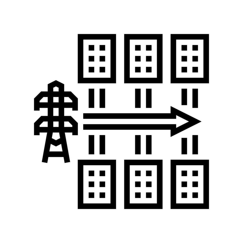 Planung elektrisch Gitter Linie Symbol Vektor Illustration