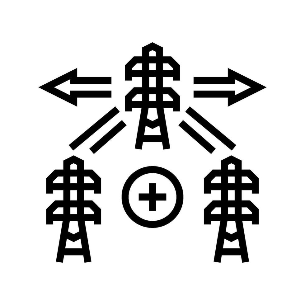 Erweiterung elektrisch Gitter Linie Symbol Vektor Illustration