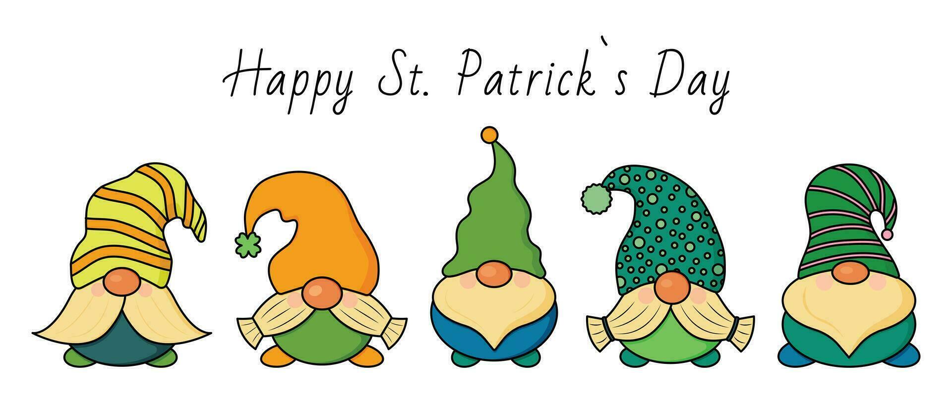 Vektor Illustration von glücklich Heilige Patrick s Tag. einstellen von Kobold.